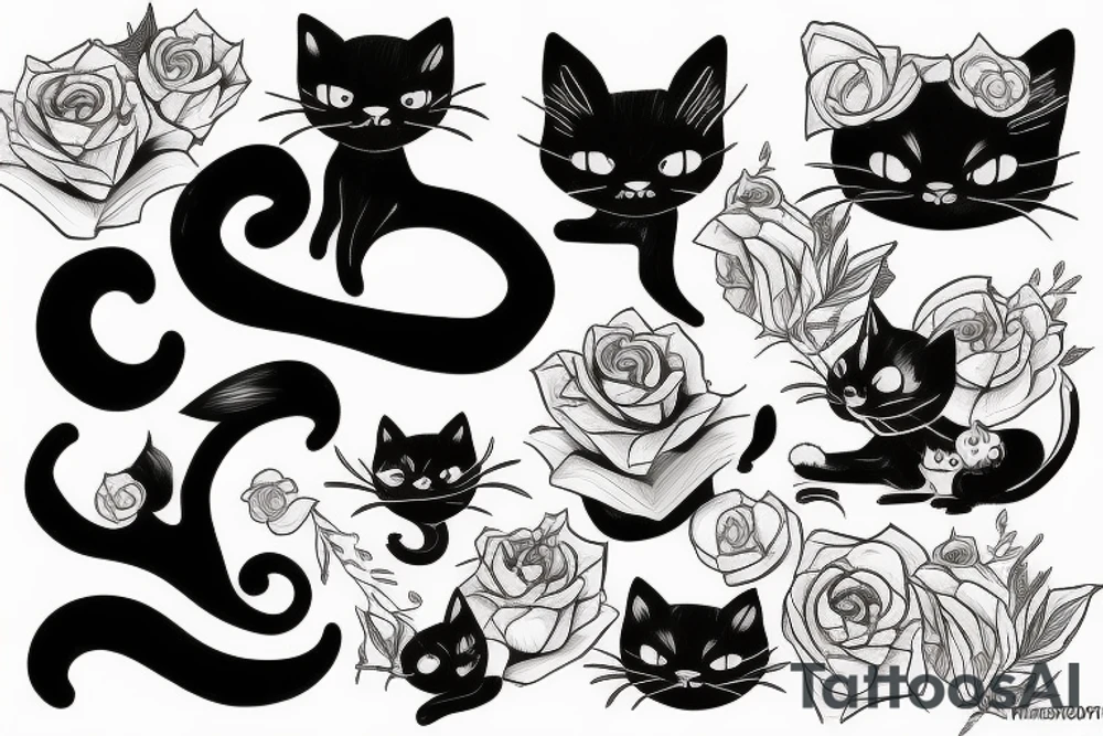 black cat tattoo idea