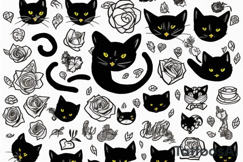 black cat tattoo idea