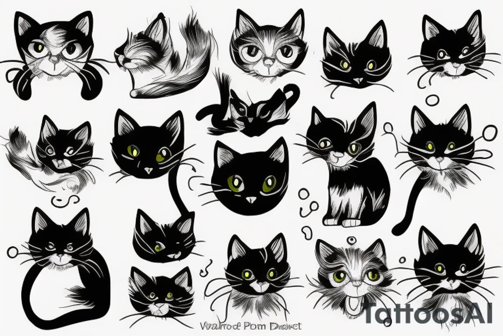 black cat tattoo idea