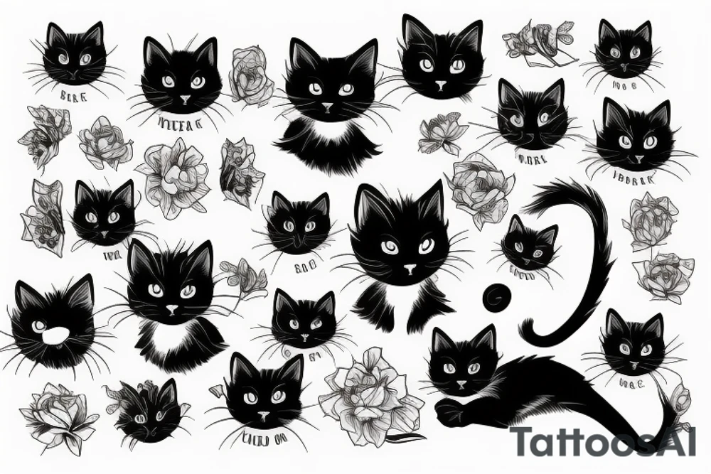black cat tattoo idea
