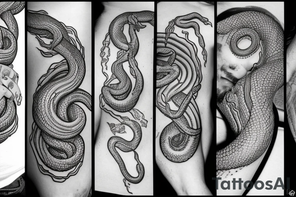 coiled snake uroboros tattoo idea