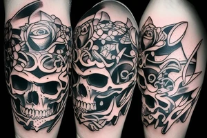skull and rat tattoo idea