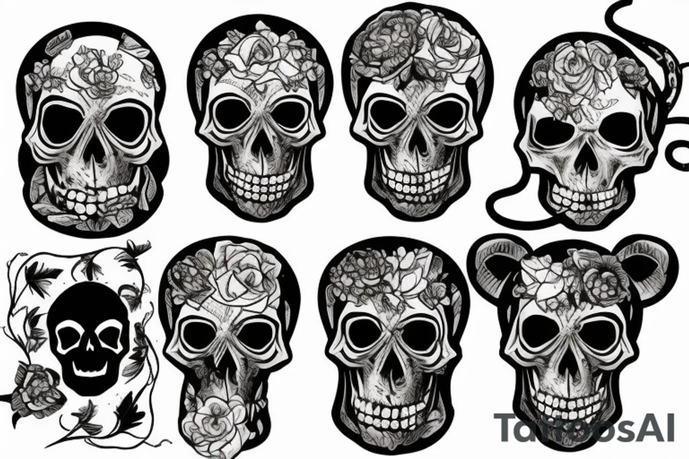 skull and rat tattoo idea