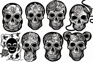skull and rat tattoo idea