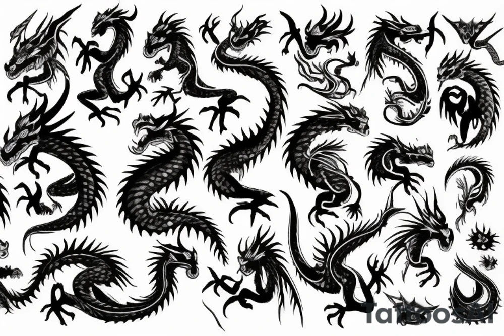 dragon with fire tattoo idea
