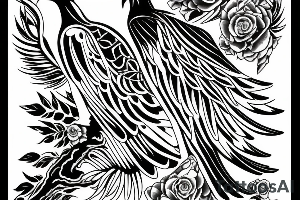 white crow sitting on a brench tattoo idea