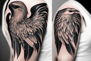 white crow sitting on a brench tattoo idea