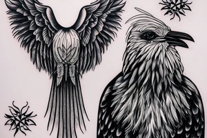 white crow sitting on a brench tattoo idea