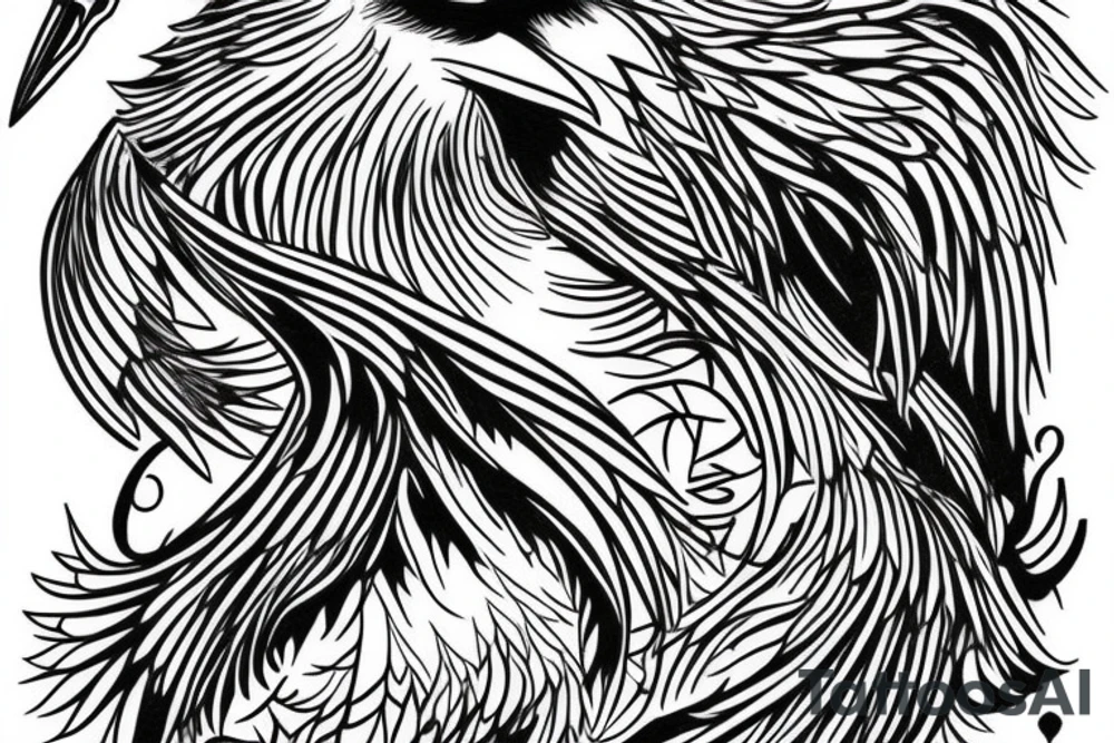 white crow soars in the sky tattoo idea