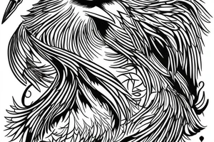 white crow soars in the sky tattoo idea