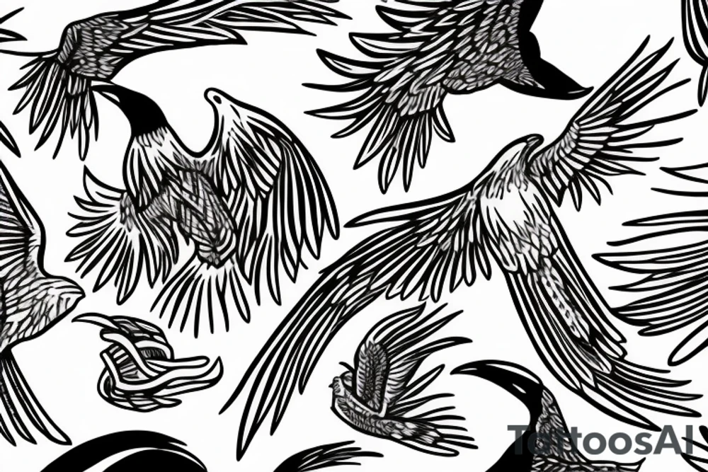 white crow soars in the sky tattoo idea