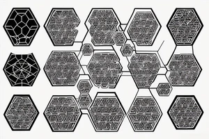Hexagons connected by electrical circuitry tattoo idea
