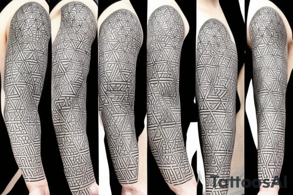 Hexagons connected by electrical circuitry tattoo idea