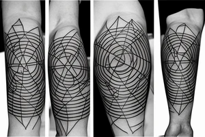 Hexagons connected by lines cyberpunk tattoo idea