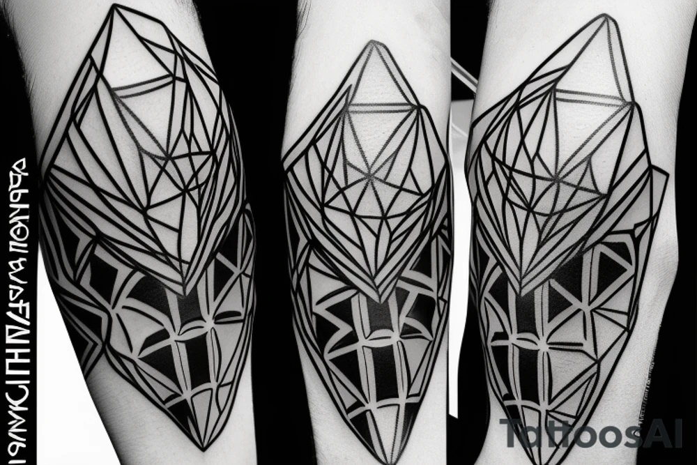 Hexagons connected by lines cyberpunk tattoo idea