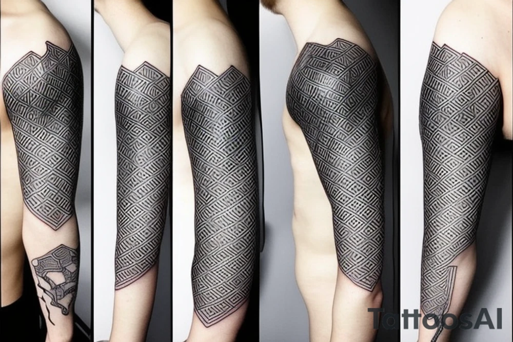 Hexagons connected by lines cyberpunk tattoo idea