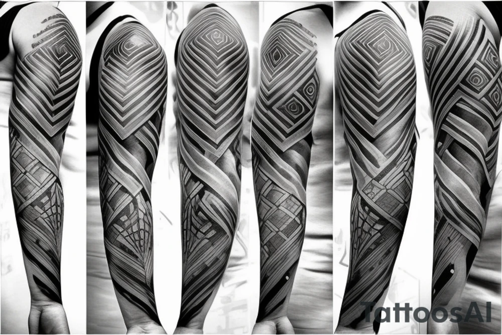 Hexagons connected by lines cyberpunk tattoo idea