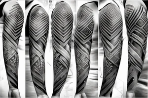 Hexagons connected by lines cyberpunk tattoo idea