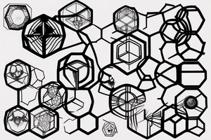 Hexagons connected by lines cyberpunk tattoo idea