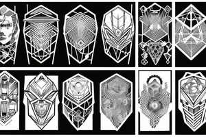 Hexagons connected by lines cyberpunk tattoo idea