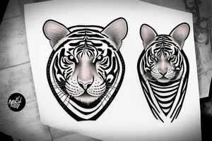 a striped tiger riding a 2 wheeld bicycle tattoo idea