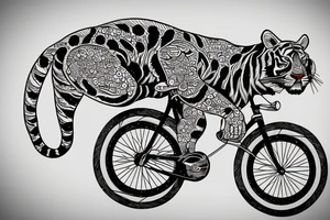 a tiger riding a bicycle tattoo idea