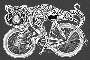 a tiger riding a bicycle tattoo idea