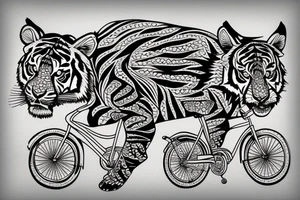 a tiger riding a bicycle tattoo idea