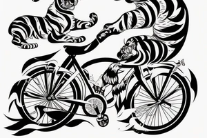 a tiger riding a bicycle tattoo idea