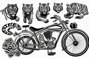 a tiger riding a bicycle tattoo idea