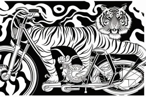 a tiger riding a bicycle tattoo idea