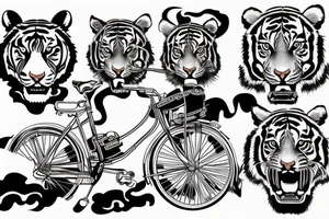 a tiger riding a bicycle tattoo idea