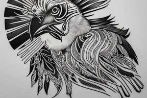 a Philippine Eagle wearing a tuexedo and a cilinder hat tattoo idea