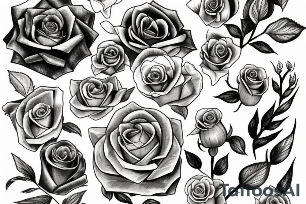 Rose and key tattoo idea