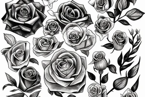 Rose and key tattoo idea