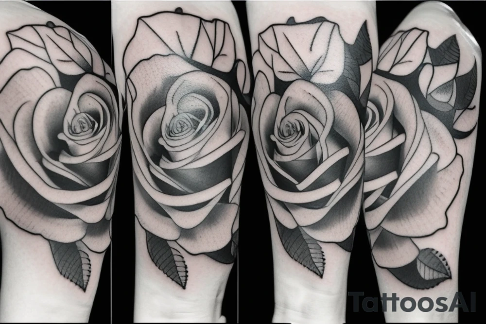 Rose and key tattoo idea