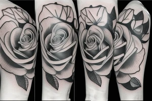 Rose and key tattoo idea