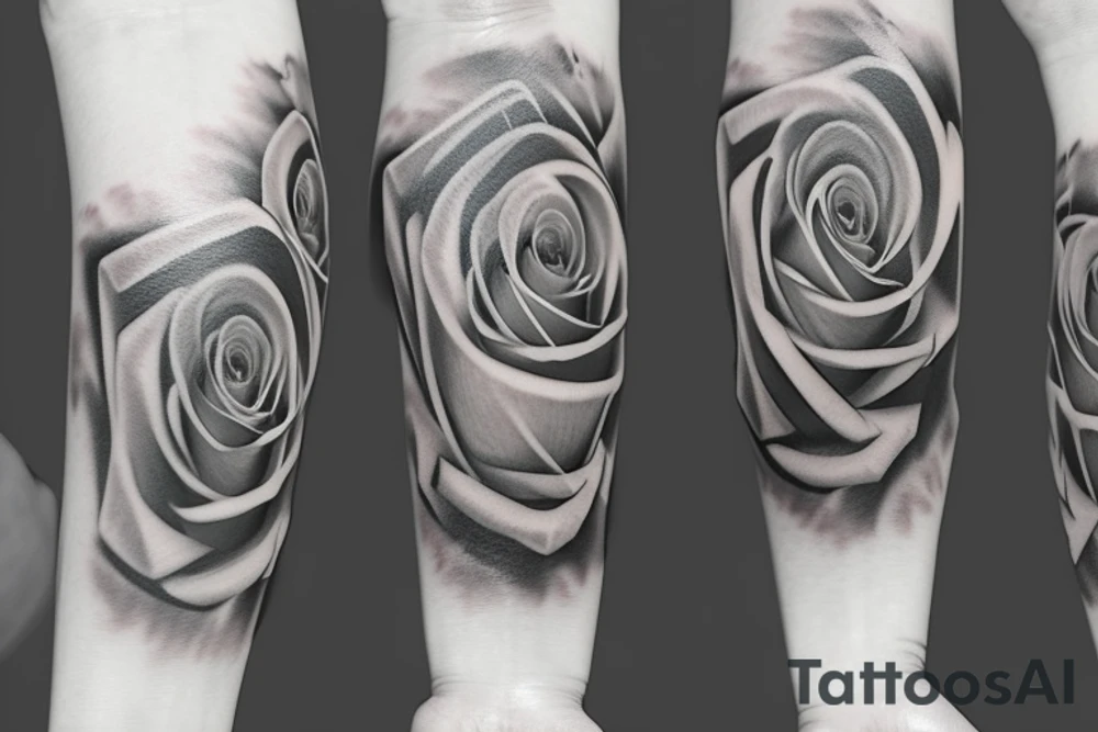 Rose and key tattoo idea