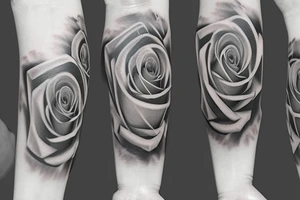 Rose and key tattoo idea