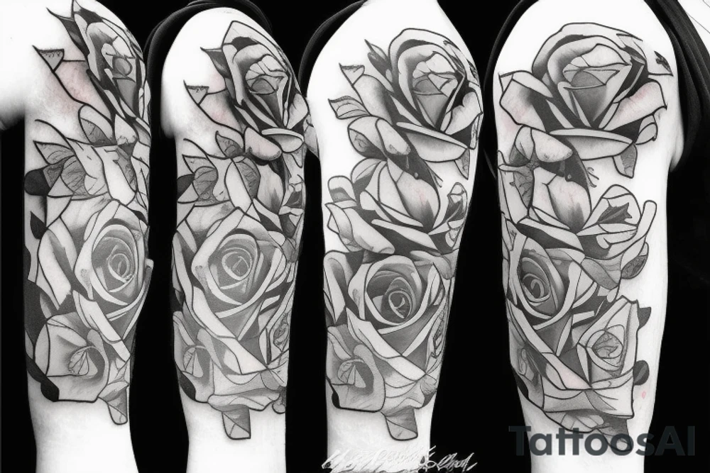 A key with roses tattoo idea