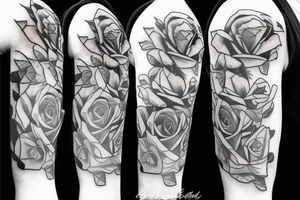 A key with roses tattoo idea
