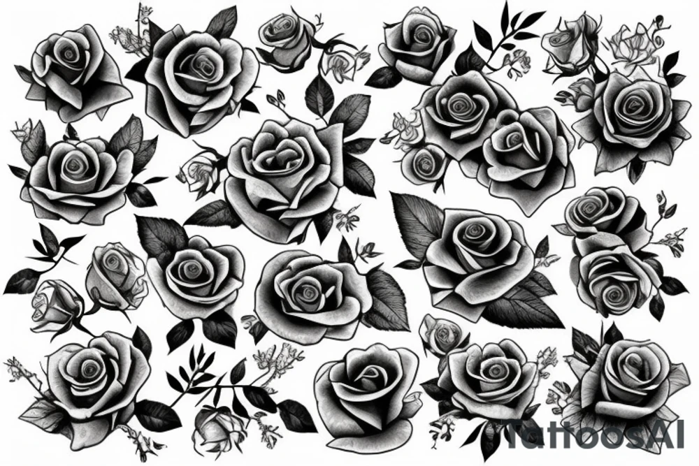 A key with roses tattoo idea