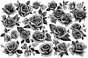 A key with roses tattoo idea