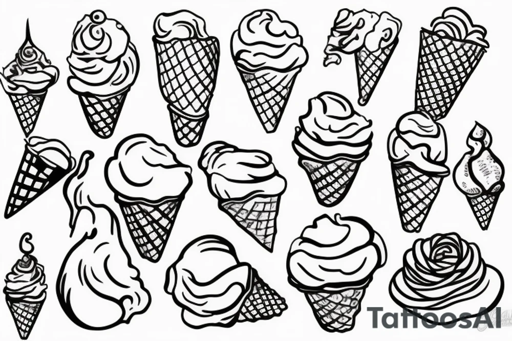 ice cream cone tattoo idea