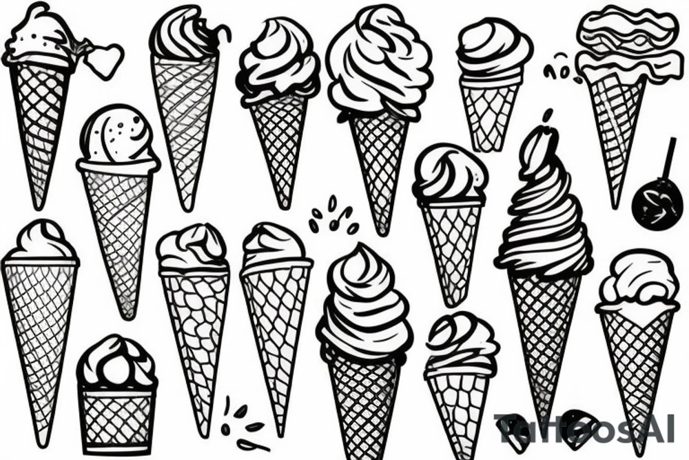 ice cream cone tattoo idea