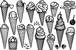 ice cream cone tattoo idea
