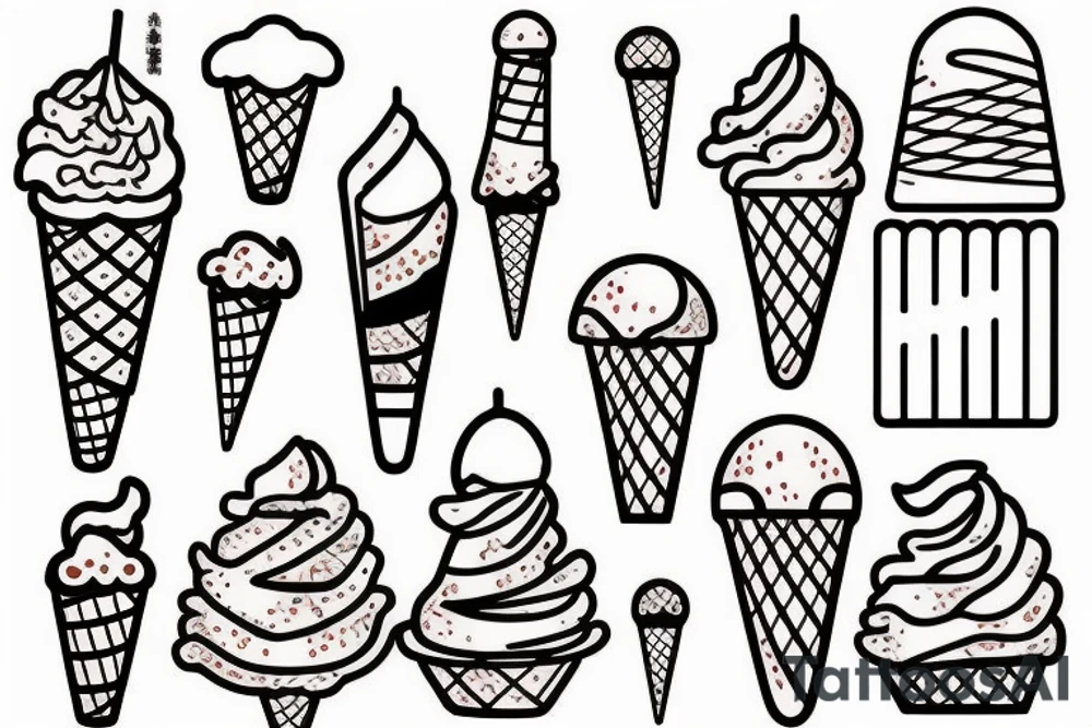 ice cream cone tattoo idea