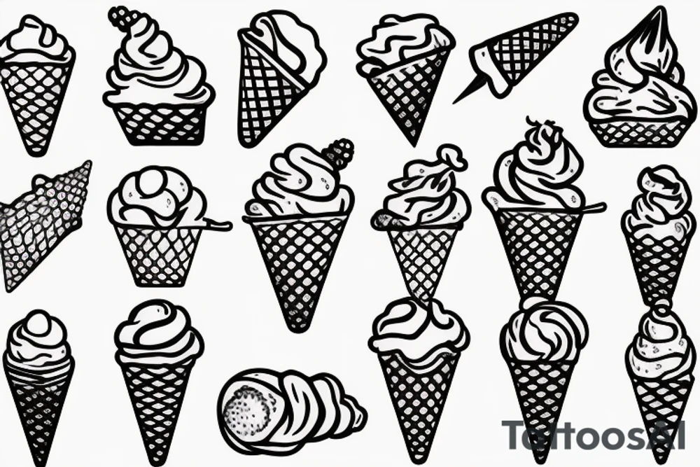 ice cream cone tattoo idea