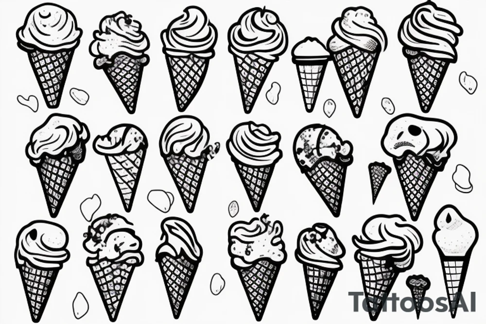 ice cream cone tattoo idea