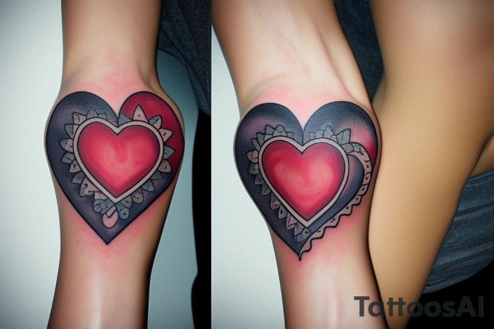 shell in the shape of a heart tattoo idea
